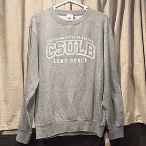 CA State University Long Beach Gray Crewneck Sweater NWT M